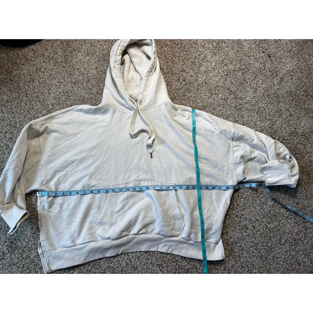 American Eagle Women's Seriously Huggable Oversized Cream Fleece Hoodie Size L - Picture 4 of 12